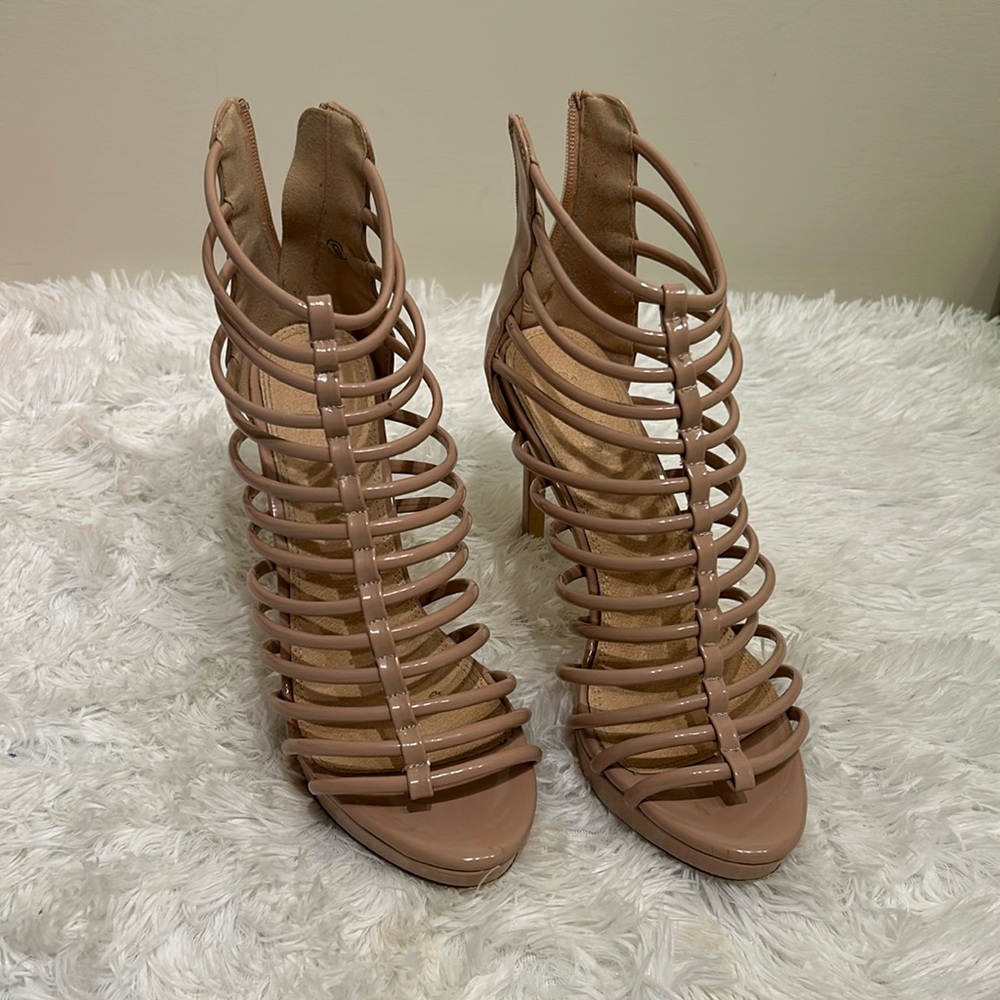 Charlotte Russe Strappy Nude Heels
